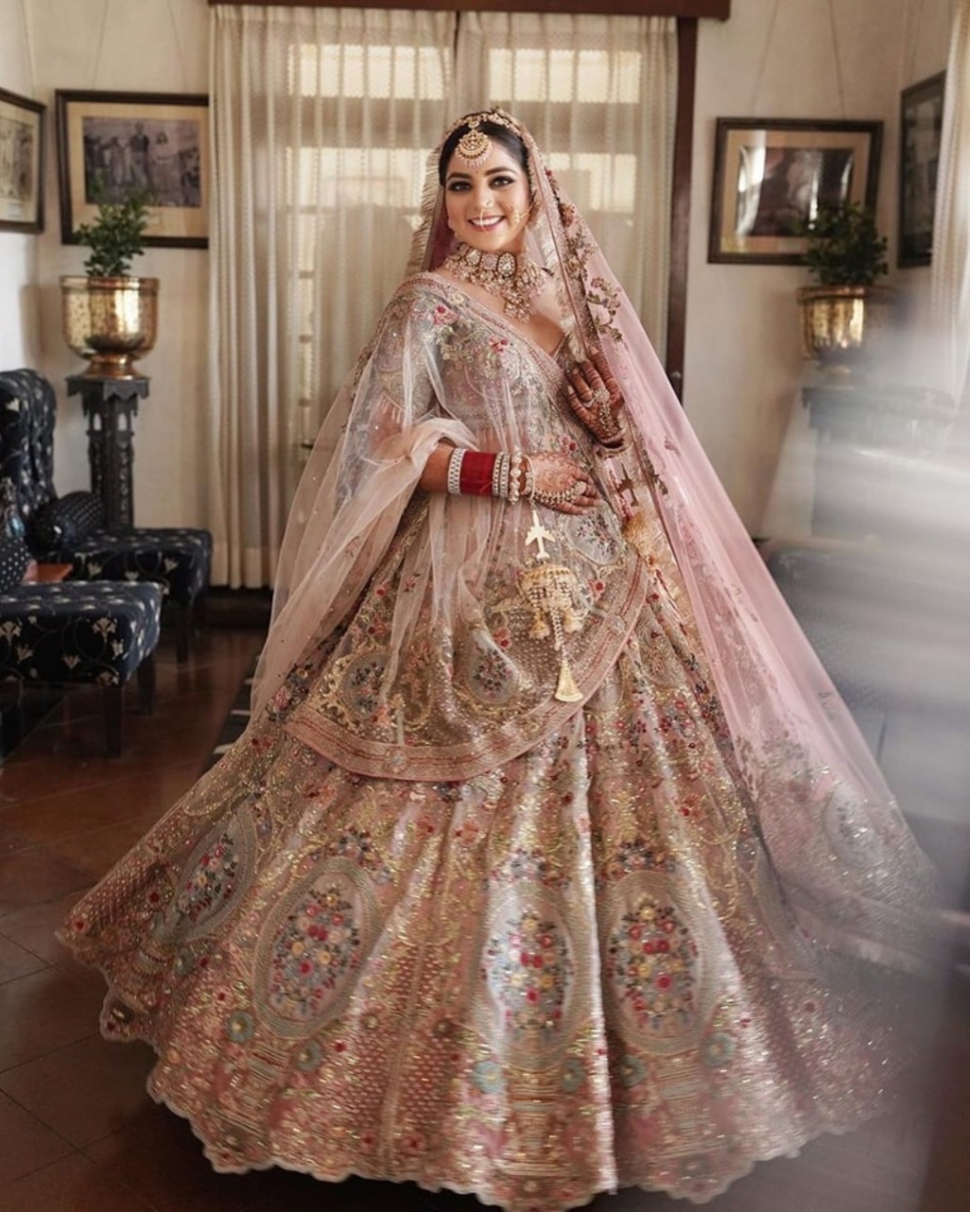 Neha Bagga in Rose Quartz Areeba set