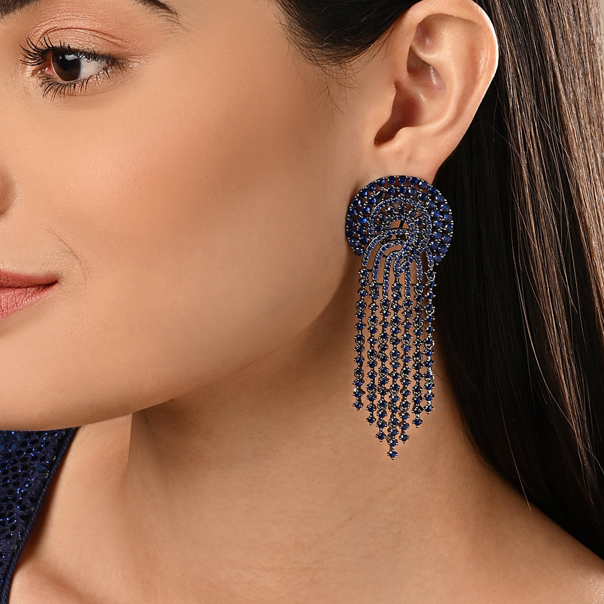 Anika Earrings - Blue