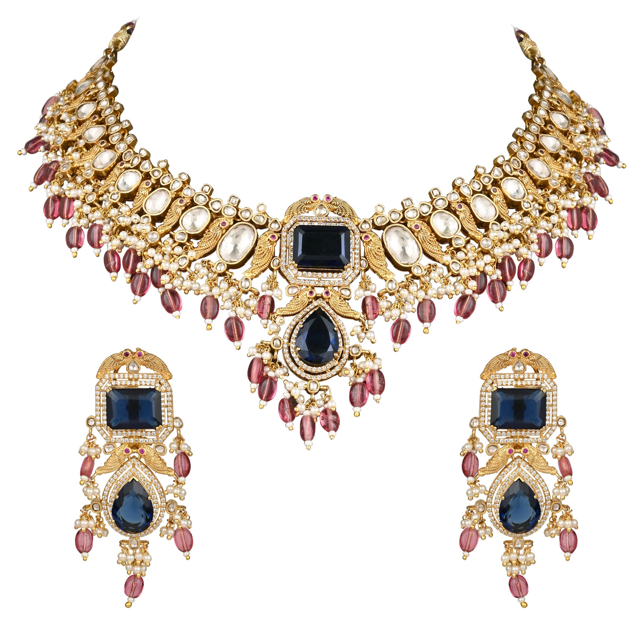 Ekta Necklace Set - Blue