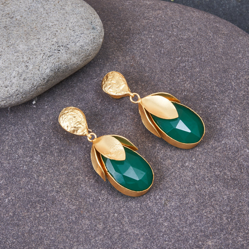 Leafy Earrings - Green
