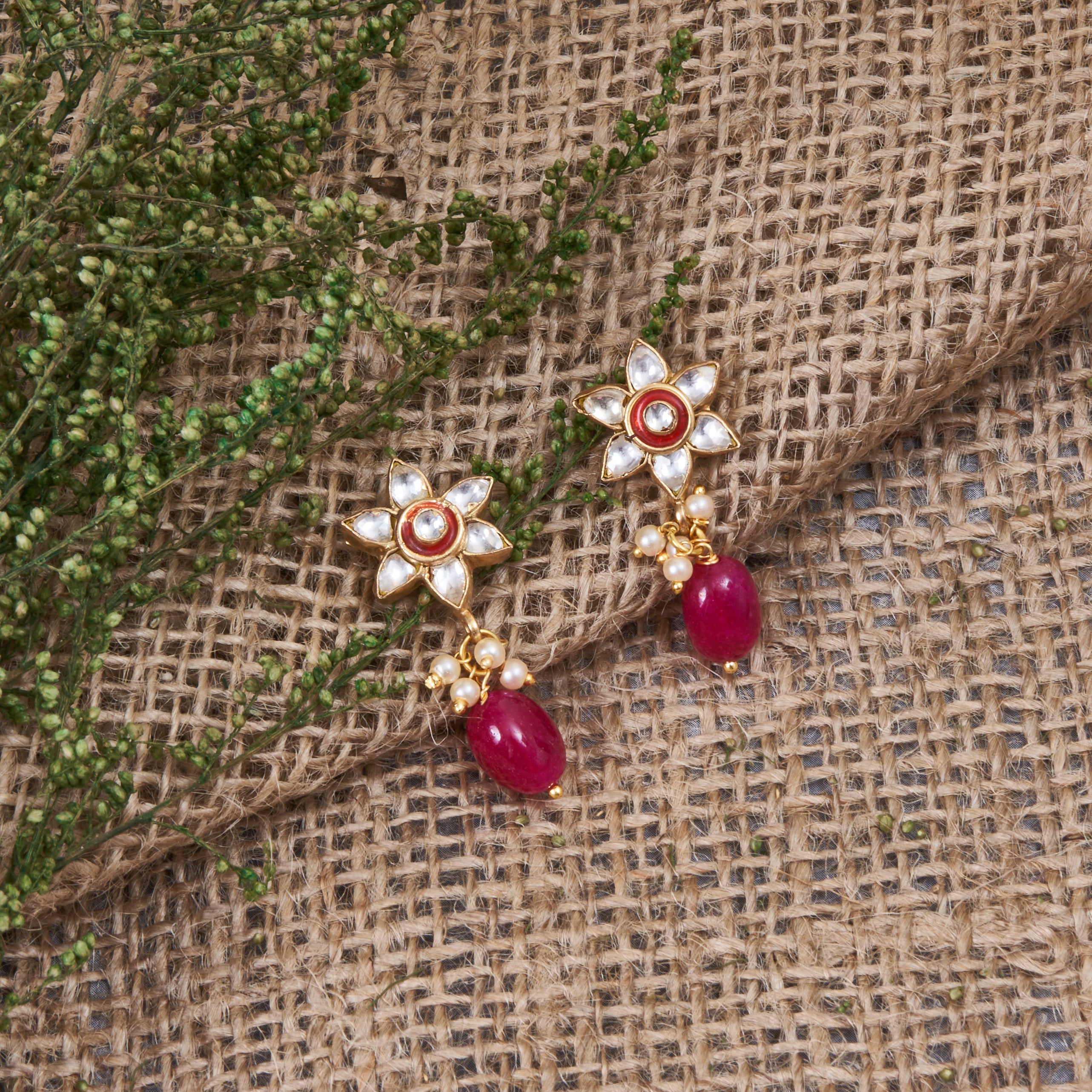 Areya Studs - Red