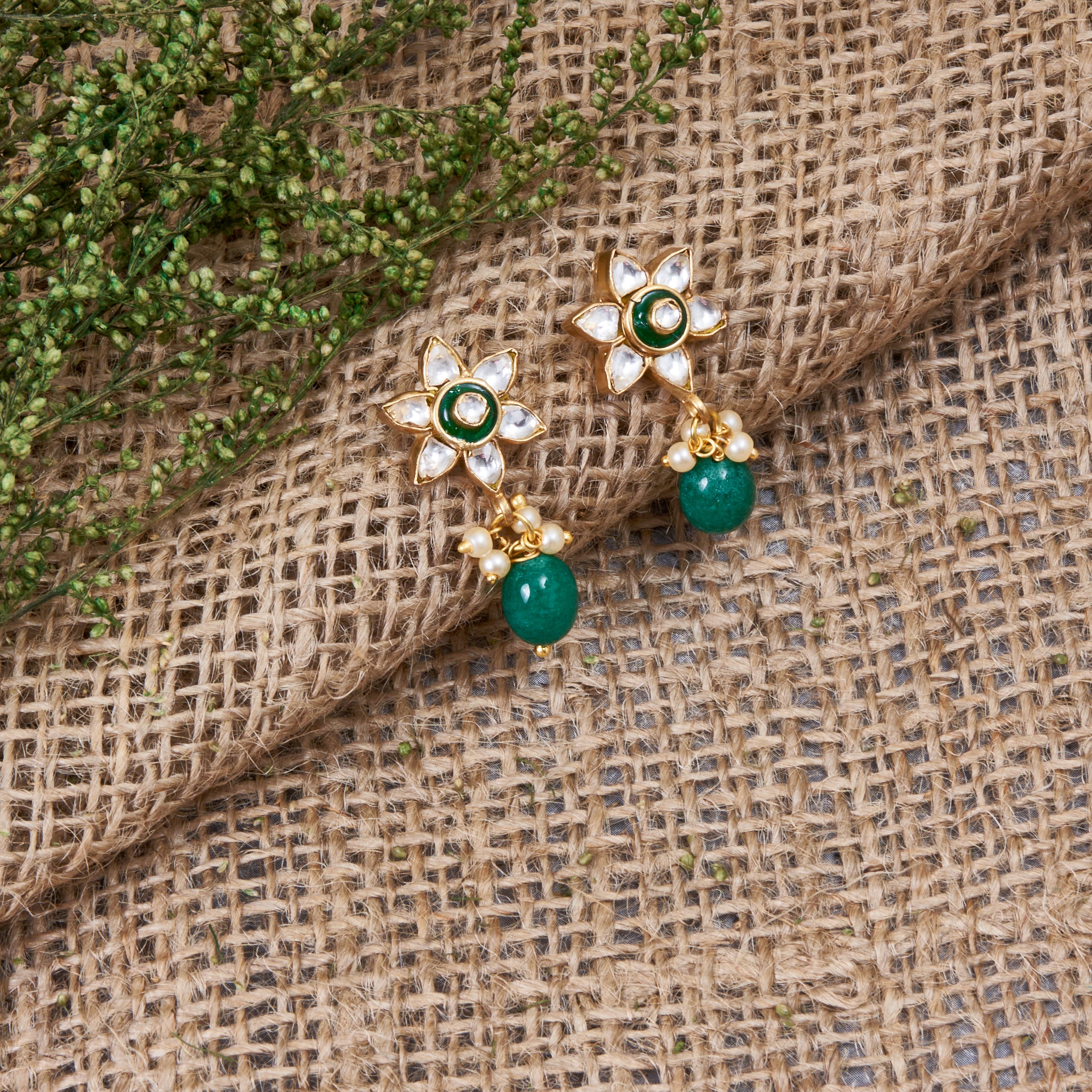 Areya Studs - Green