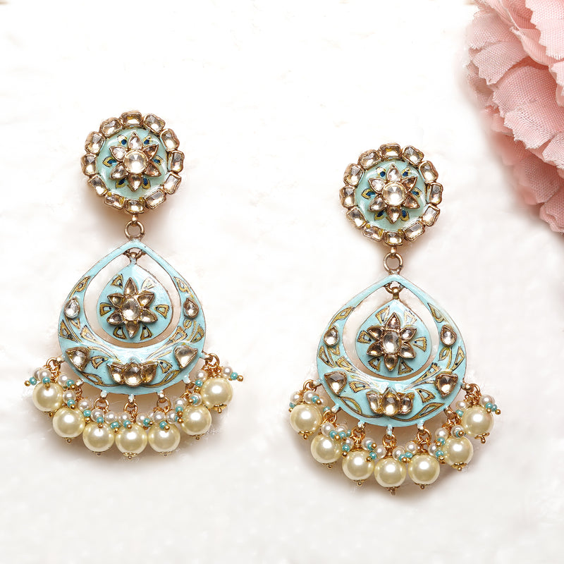 Inaaya Meenakari Earrings - Turquoise