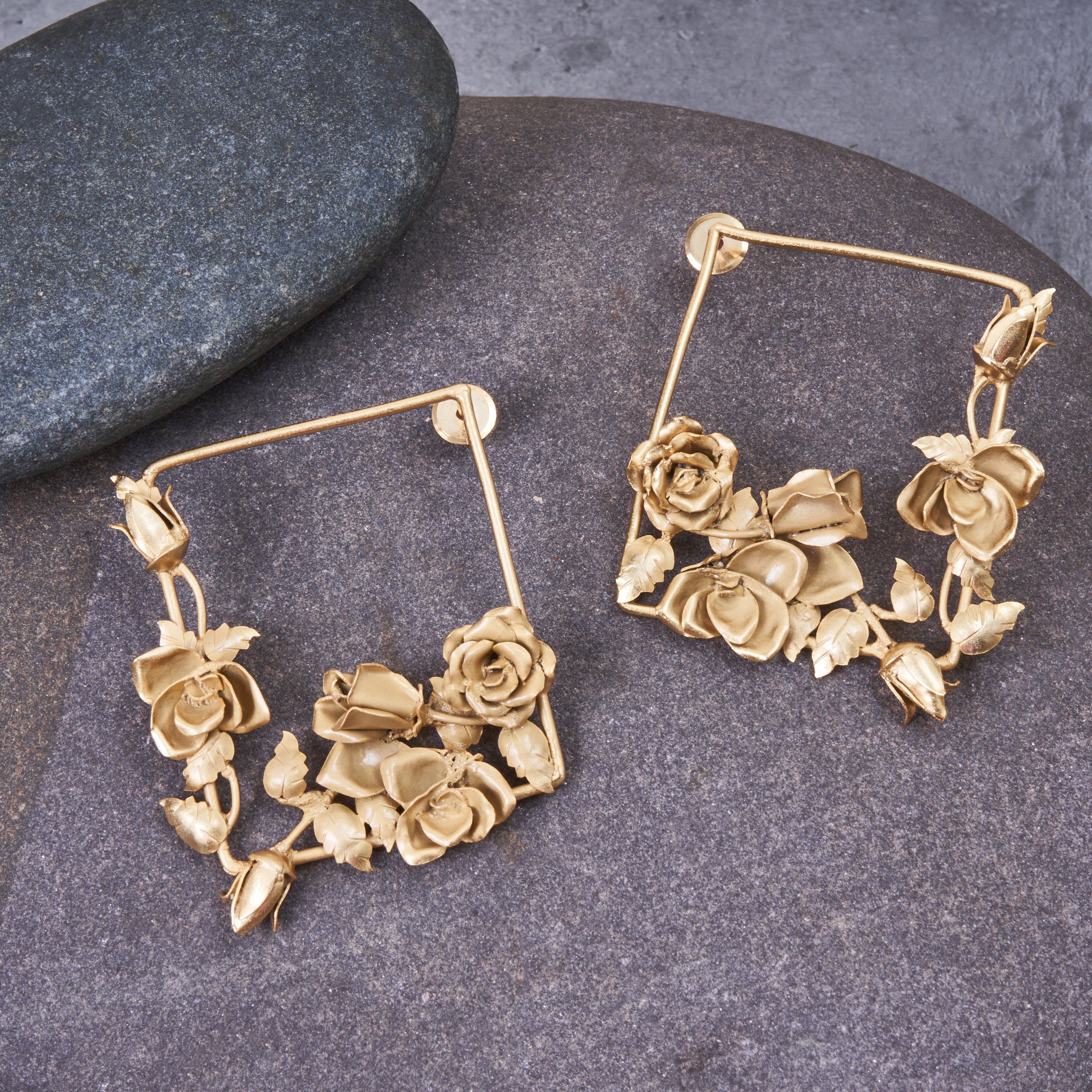 Roses Square Frame Earrings