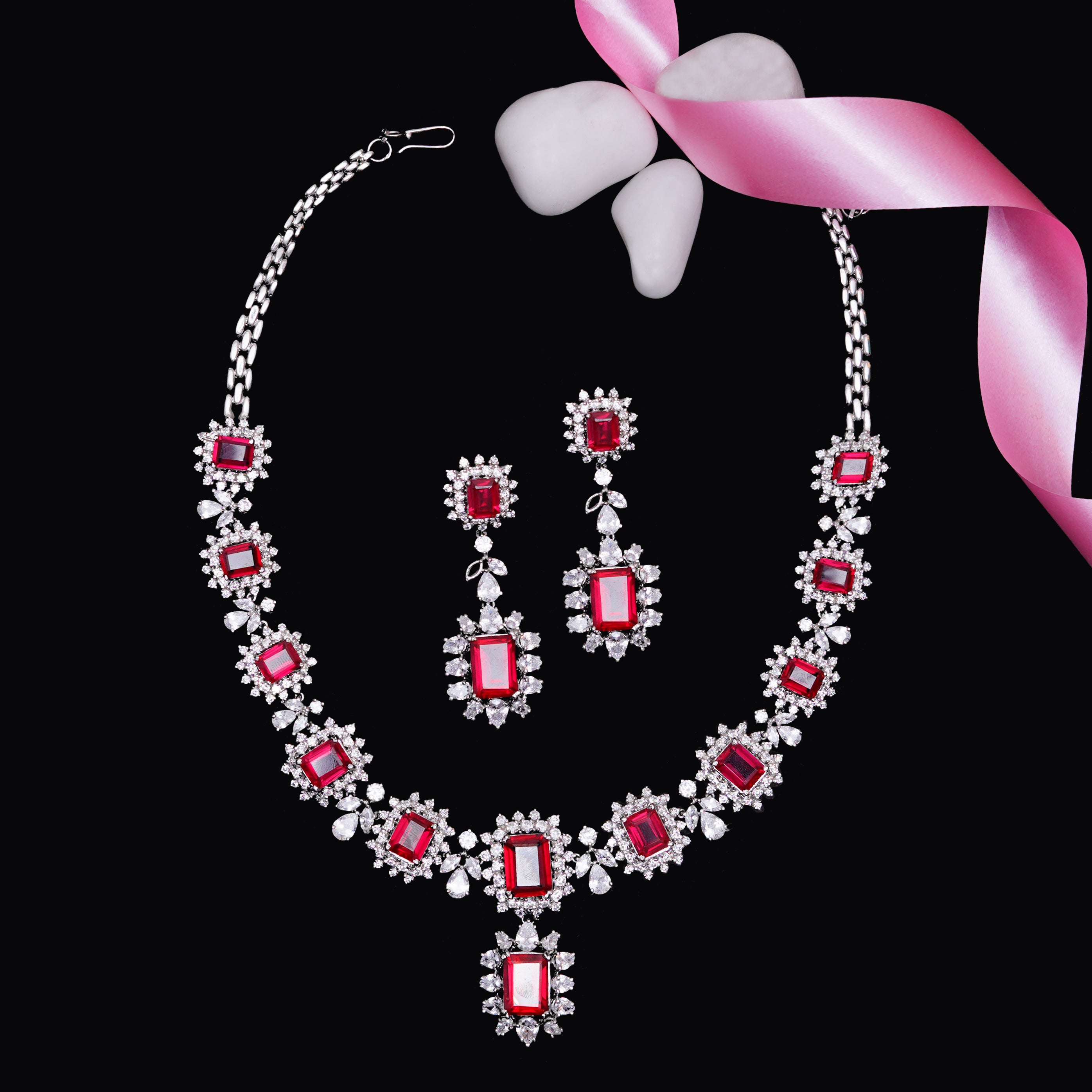 Ruby Necklace Set