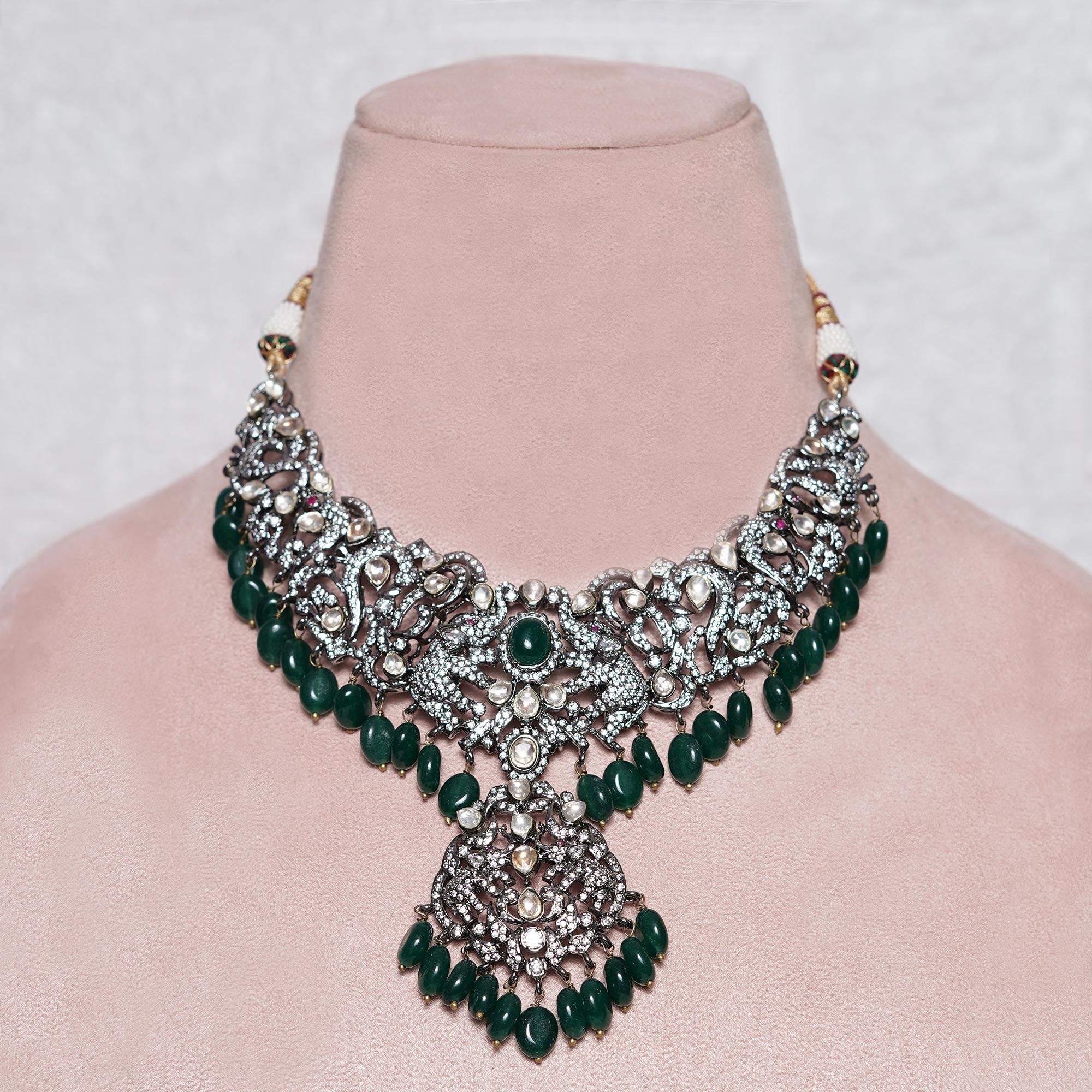 Sadhika Silver Necklace Set