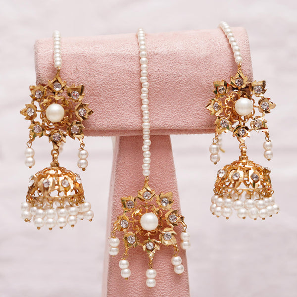 Afsha Necklace Set - Pearls